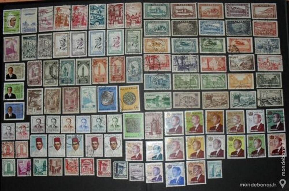 Lot de 106 timbres oblit&eacute;r&eacute;s du MAROC 