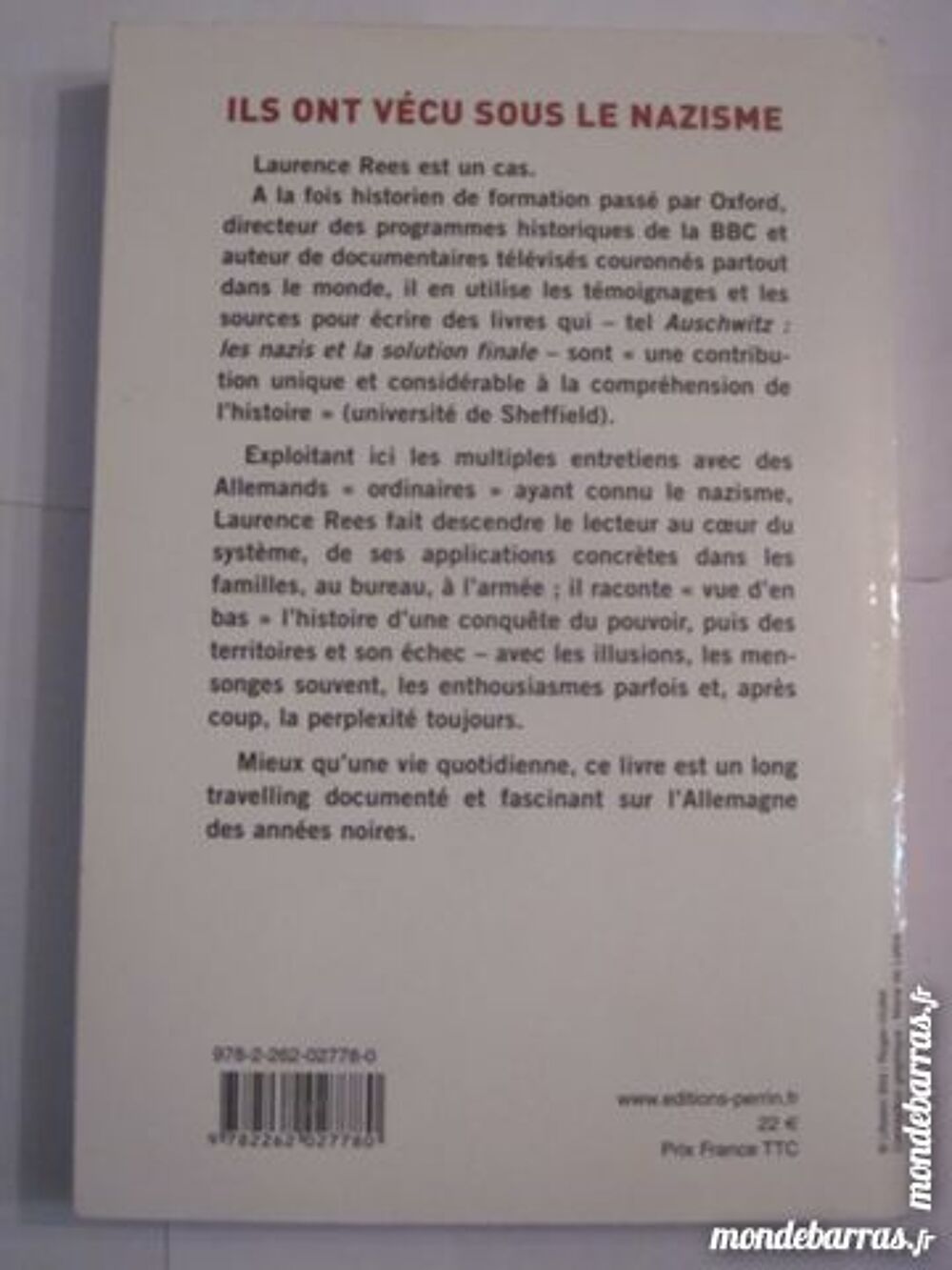 ILS ONT VECU SOUS LE NAZISME par LAURENCE REES Livres et BD