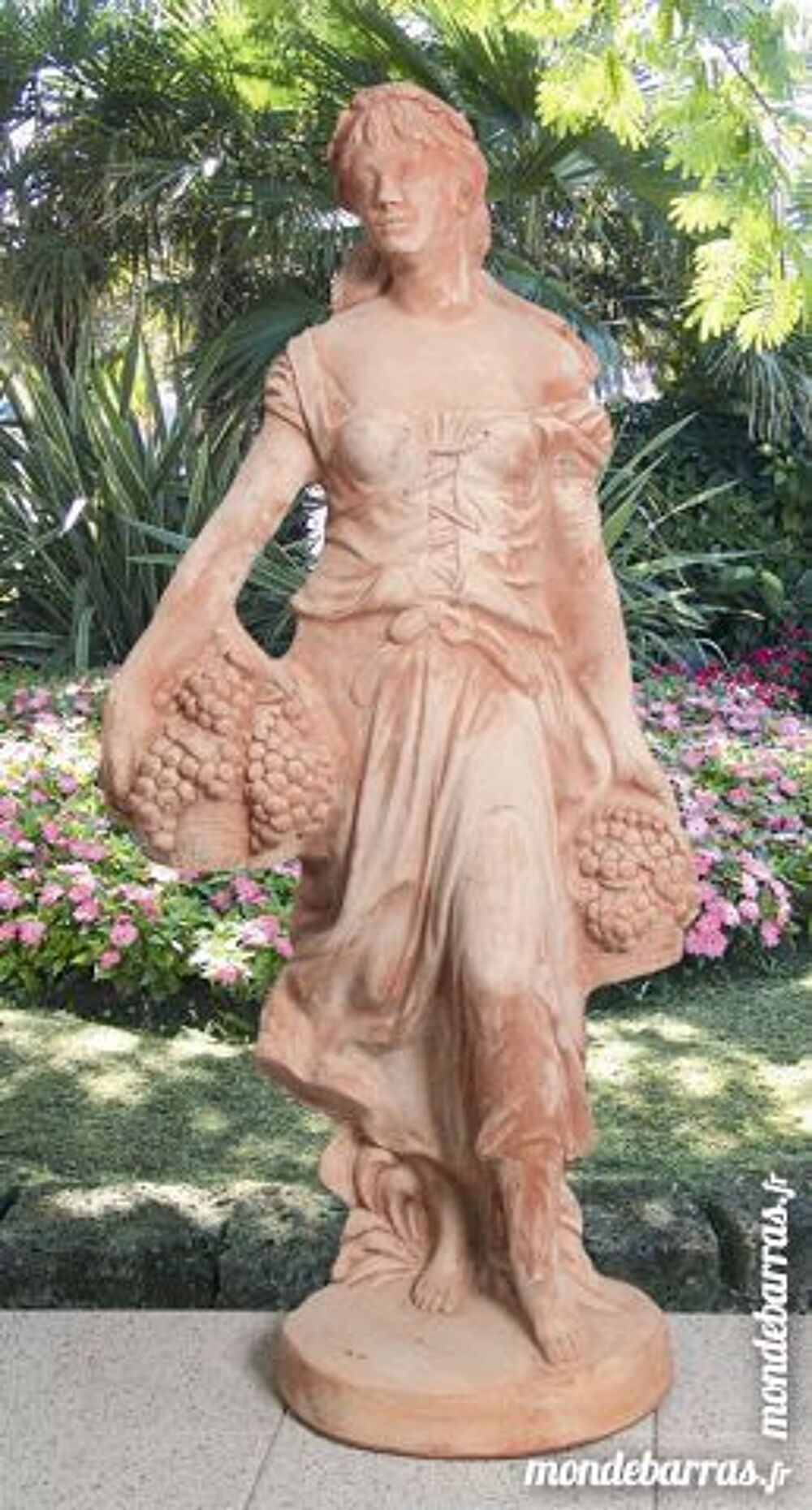 GRANDE STATUE EN TERRE CUITE FEMME 4 SAISONS Décoration