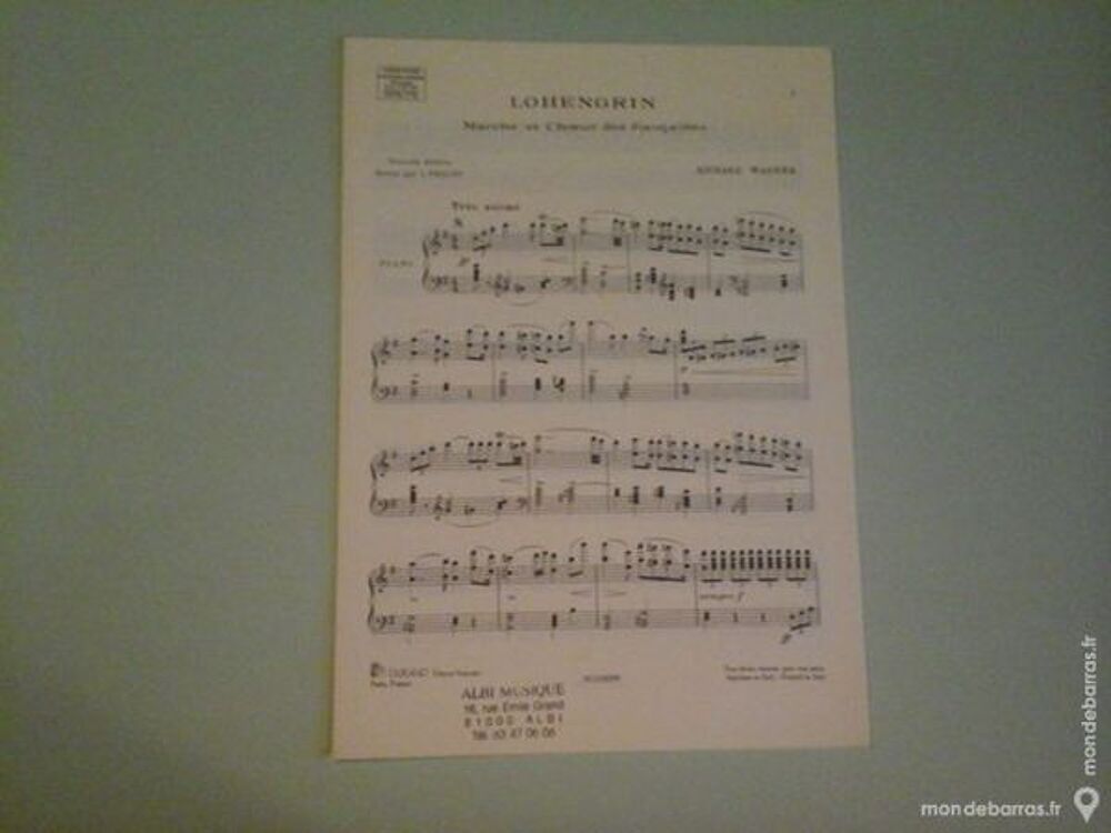 RICHARD WAGNER-MARCHE ET CHOEUR DES FIANCAILLES Instruments de musique