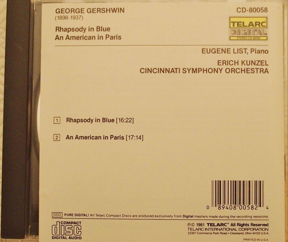 CD George GERSHWIN CD et vinyles