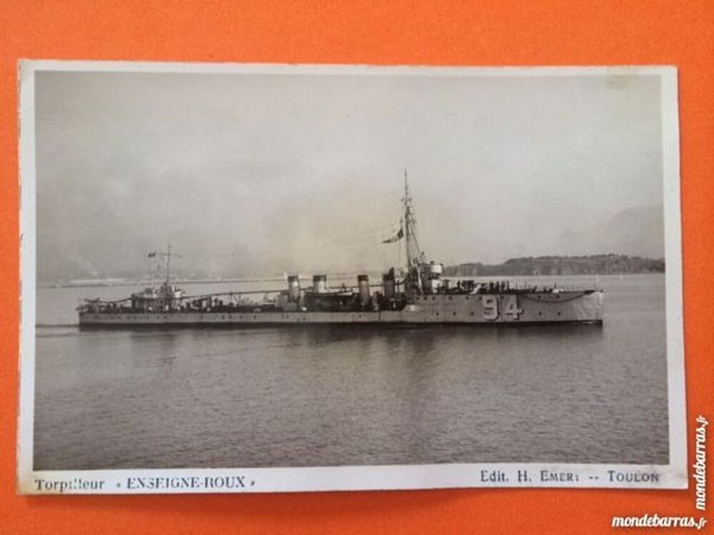 Carte postale Torpilleur Enseigne Roux 