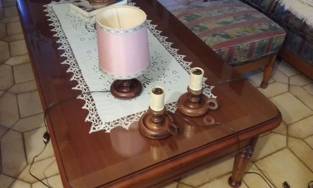 3 lampes "chandelle" en bois Décoration