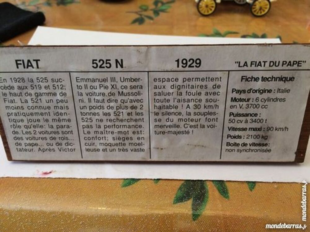 voiturette de collection num&eacute;rot&eacute;e 
