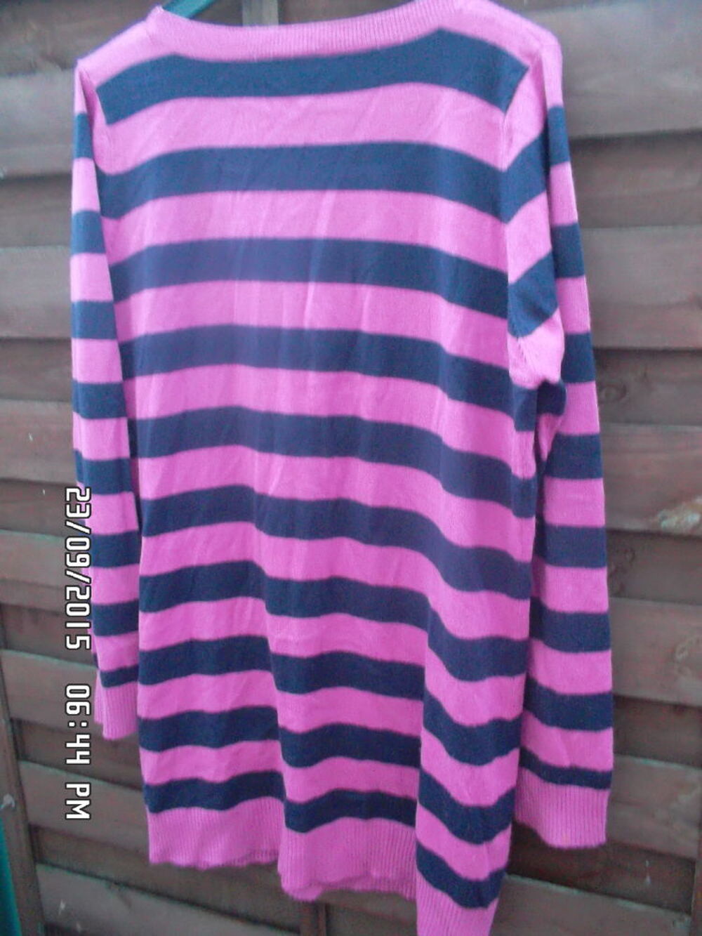 GILET ROSE A RAYURES*JUSTE 5E*KIKI60230 Vêtements