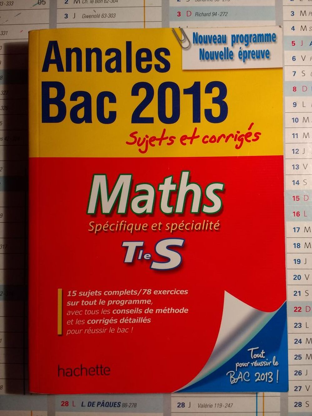 Annales Maths Terminale S Livres et BD