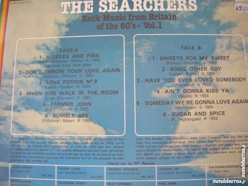 33 TOURS THE SEARCHERS Rock music from Britain 60 CD et vinyles