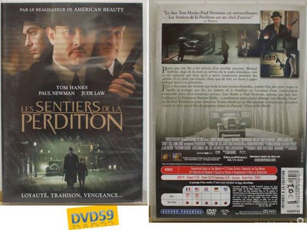dvd: LES SENTIERS DE LA PERDITION- TOM HANKS DVD et blu-ray