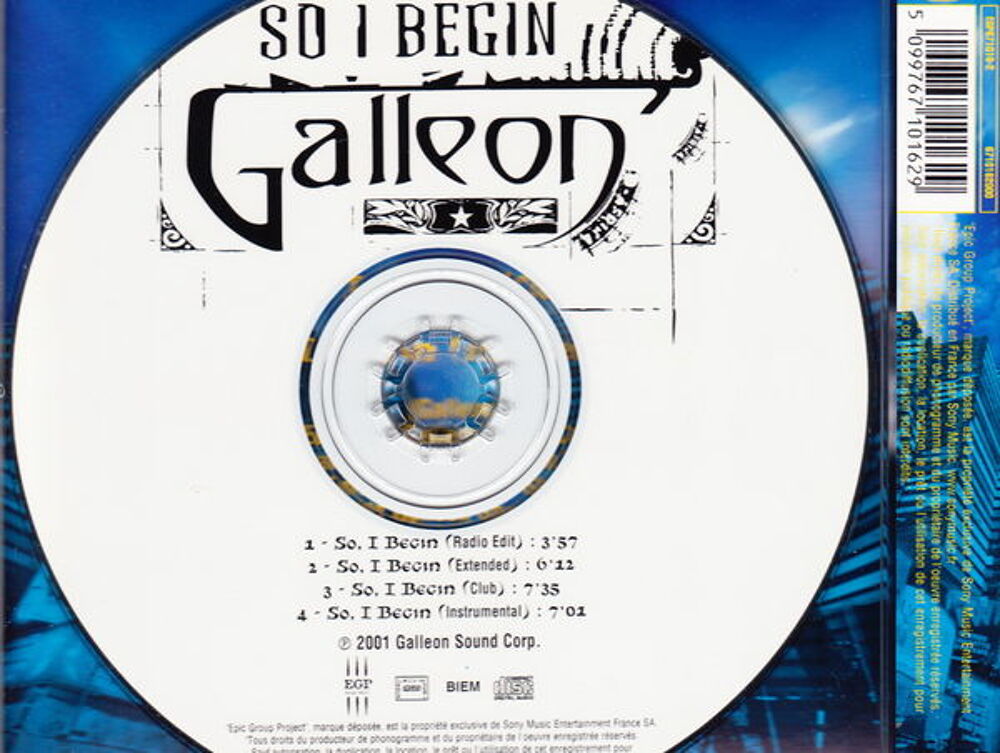 Maxi CD Galleon - So I begin
CD et vinyles