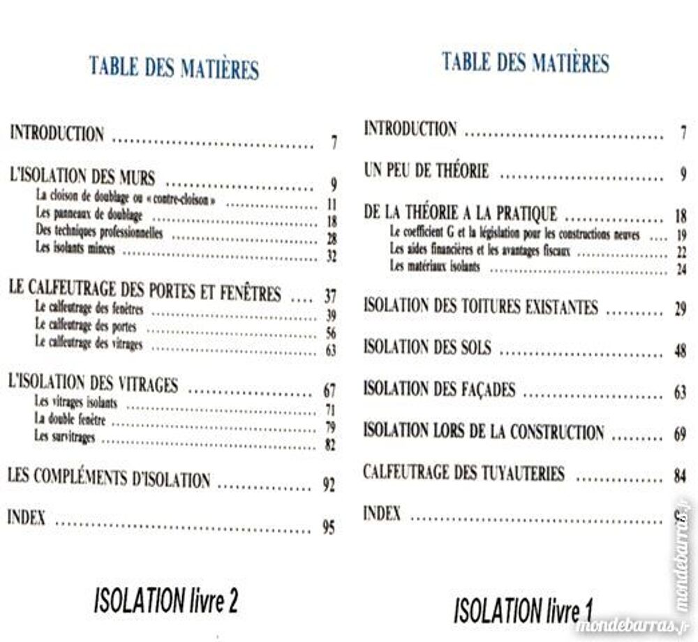 ISOLATION - la pose - BRICOLAGE / prixportcompris Livres et BD
