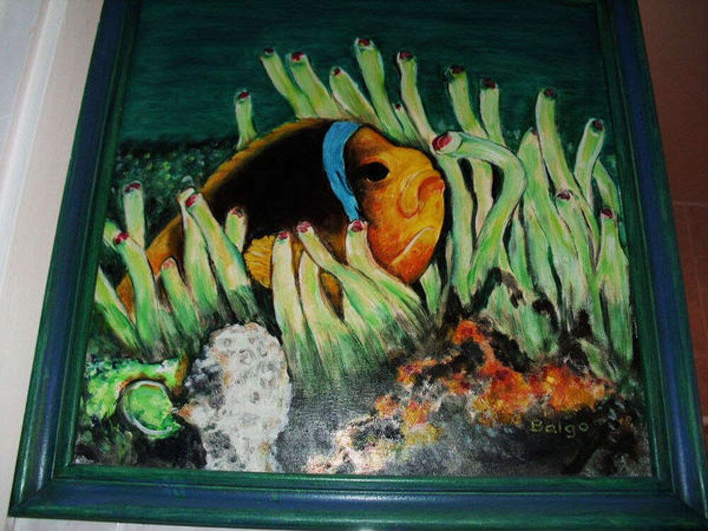 Joli tableau poisson jaune Décoration