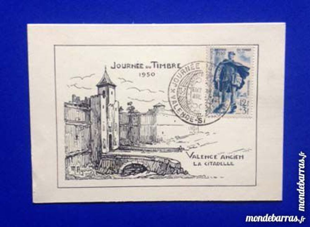 Carte postale Journ&eacute;e du timbre 1950 - Valence 