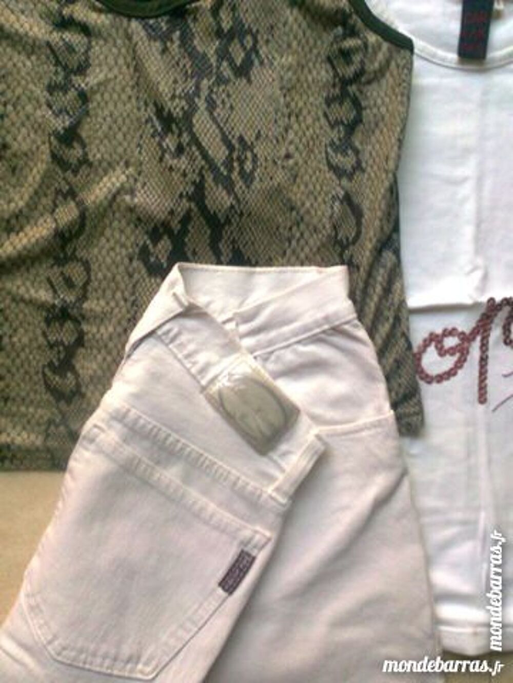 pantalon blanc jean + 2 hauts - S - zoe Vêtements