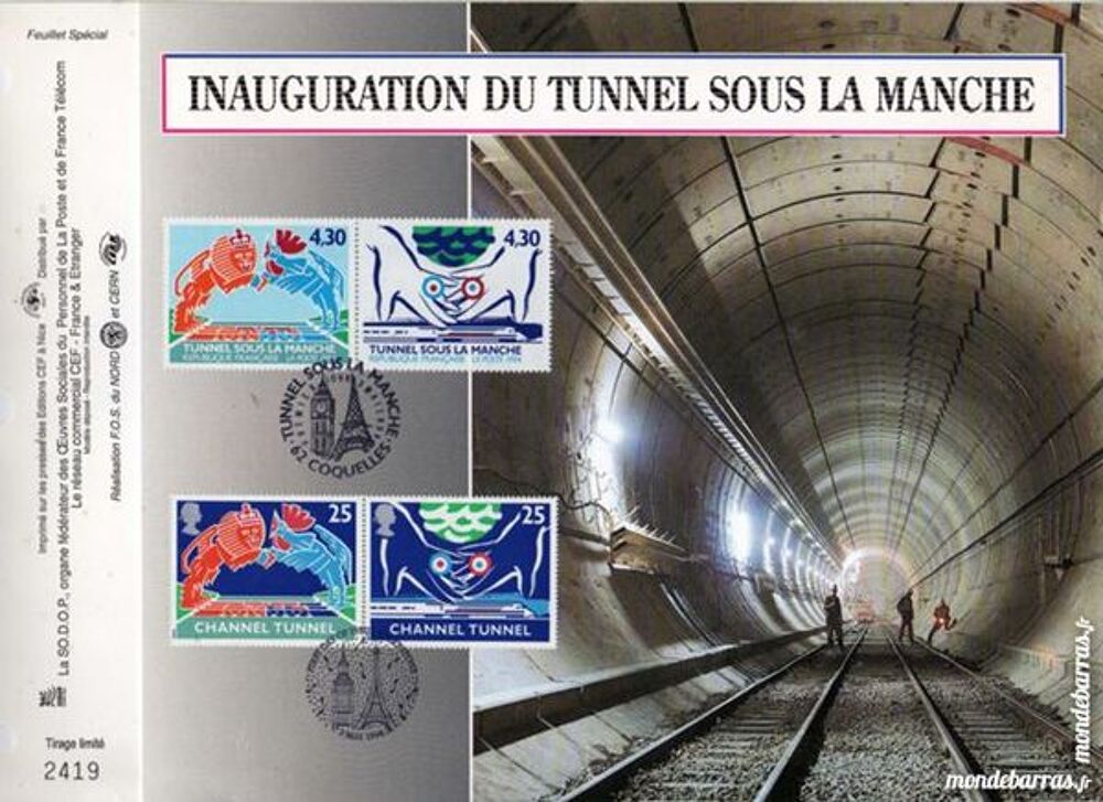INAUGURATION DU TUNNEL SOUS LA MANCHE 