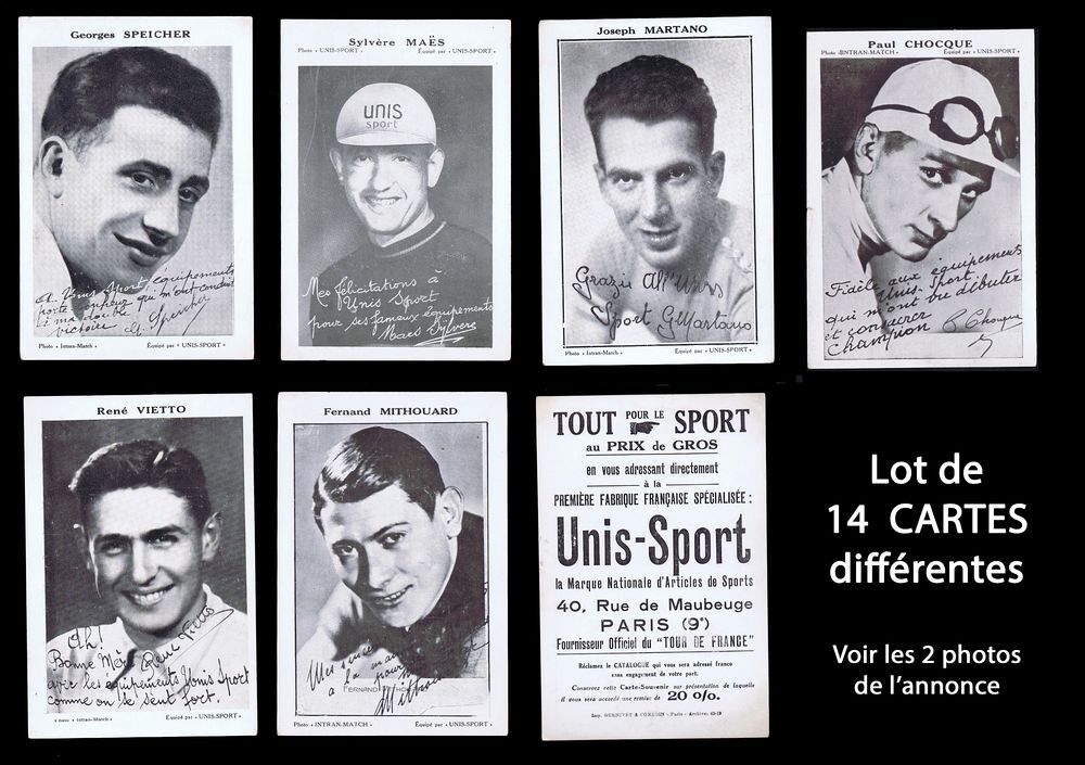 V&Eacute;LO, CYCLISME: LOT DE 14 CARTES PUBLICITAIRES DES ANN&Eacute;ES 30 
