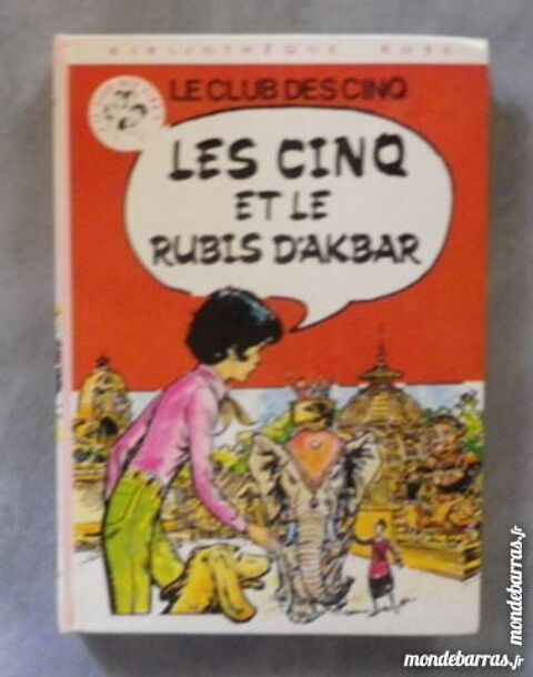 LES CINQ ET LE RUBIS D'AKBAR BIBLIO ROSE 1981 3 Attainville (95)