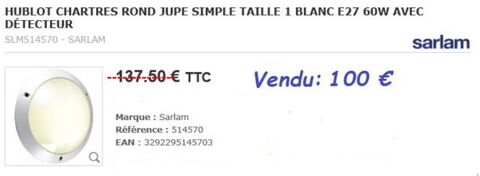 Hublot Chartres Sarlam PVC & Verre avec dtecteur 100 trchy (91)