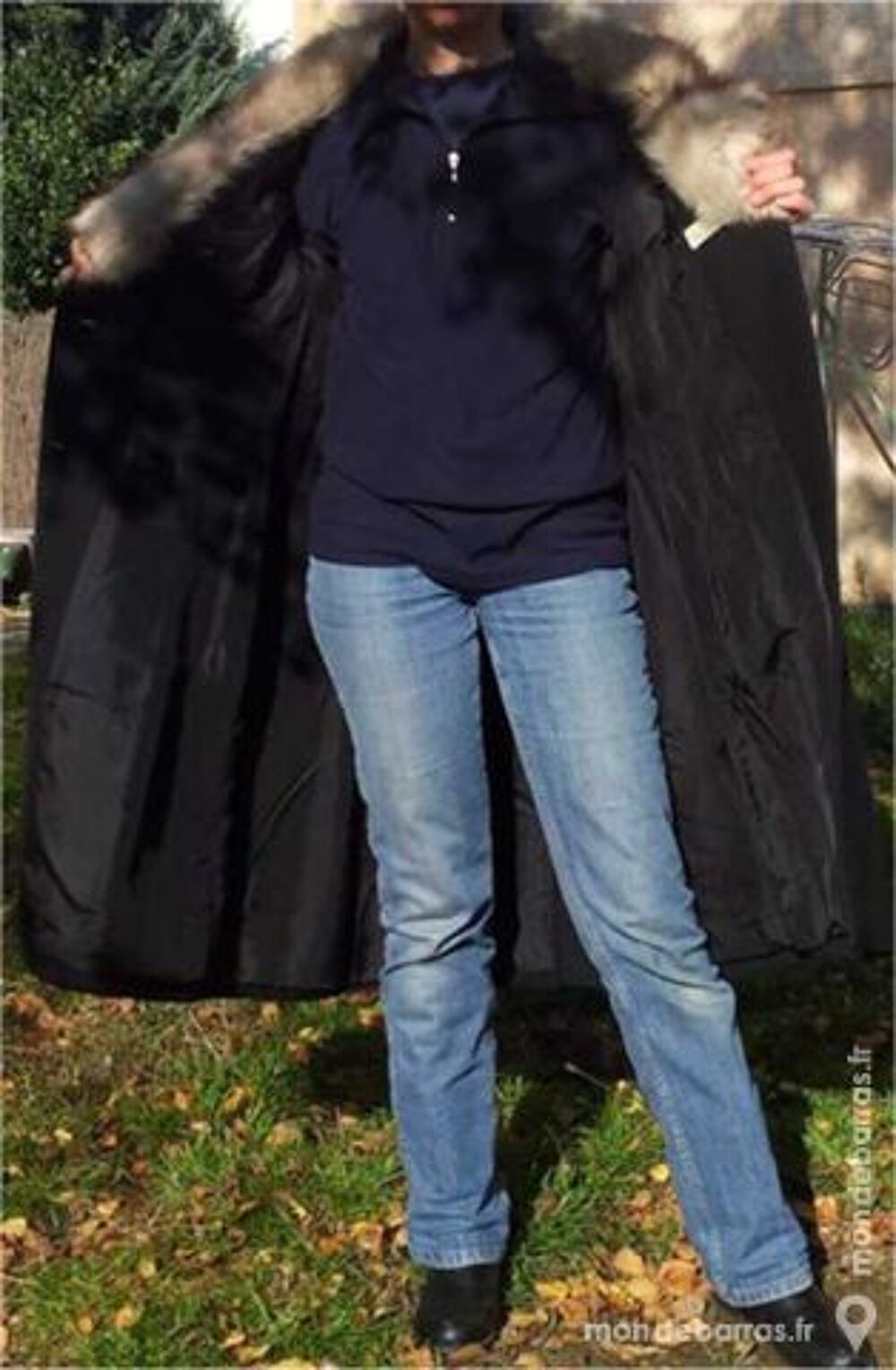MANTEAU LONG NOIR taille 44 Vêtements
