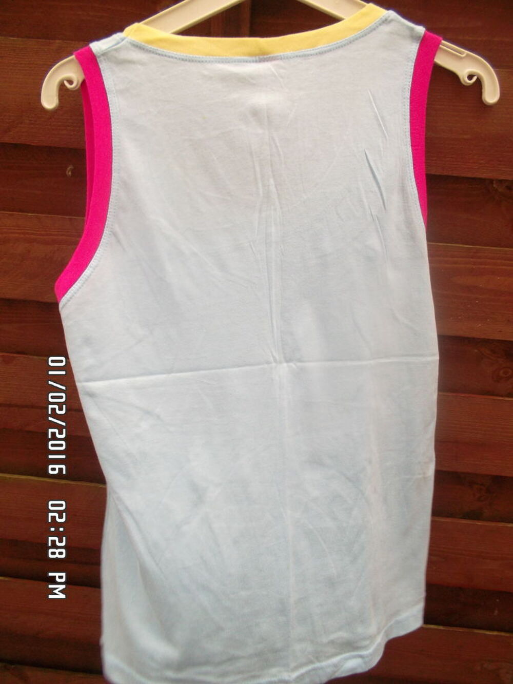 DEBARDEUR BLEU CIEL ET ROSE*JUSTE 1E*KIKI60230 Vêtements