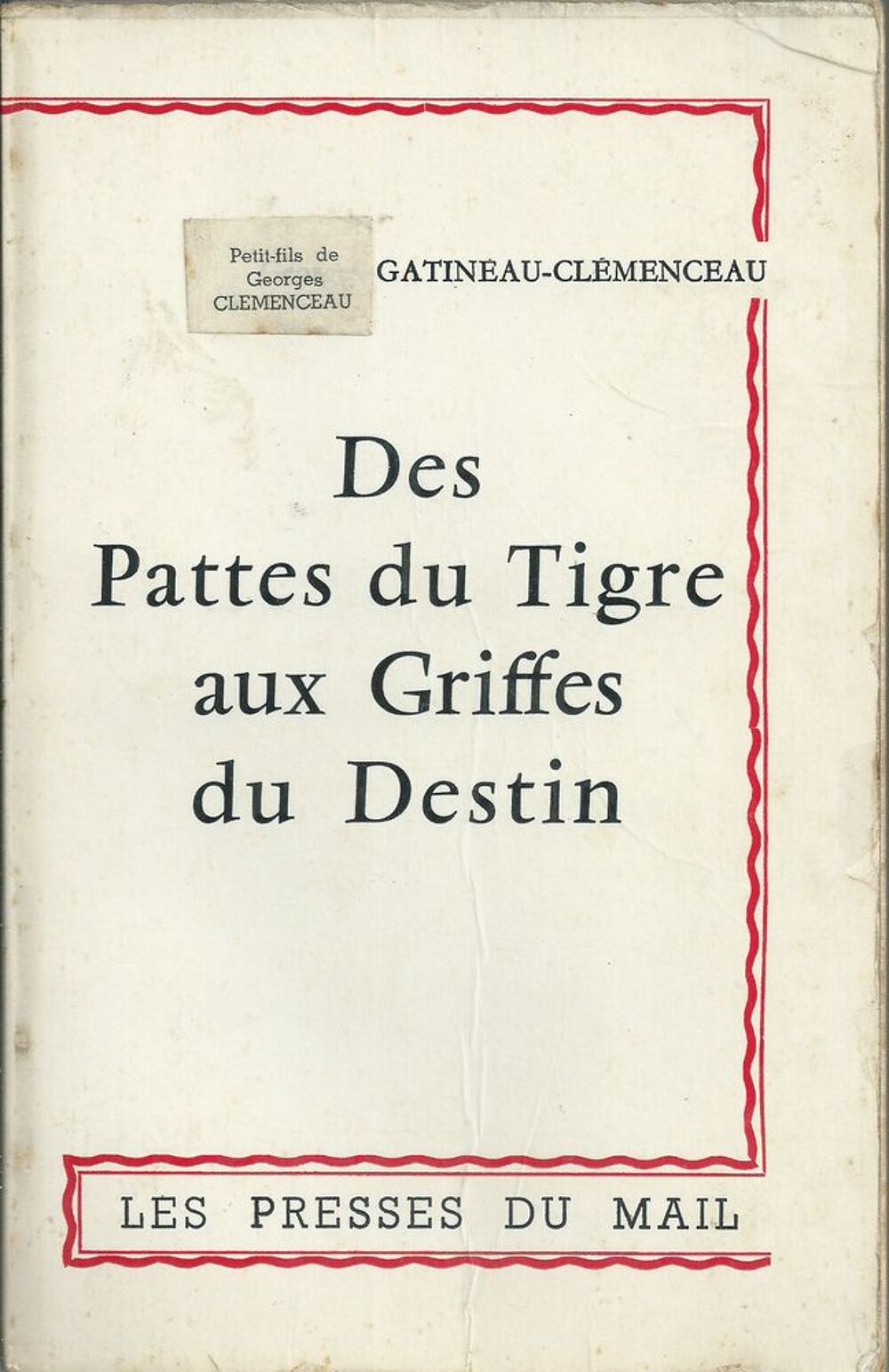 livre des pattes du tigre aux griffes du destin 1961 Livres et BD