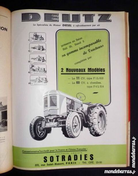 Revue TRACTEURS,MACHINES AGRICOLES, Salon 1953 35 Tours (37)