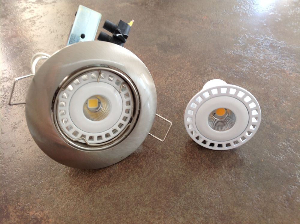 19 luminaires complets &agrave; encastrer nickel bross&eacute; + ampoules Bricolage