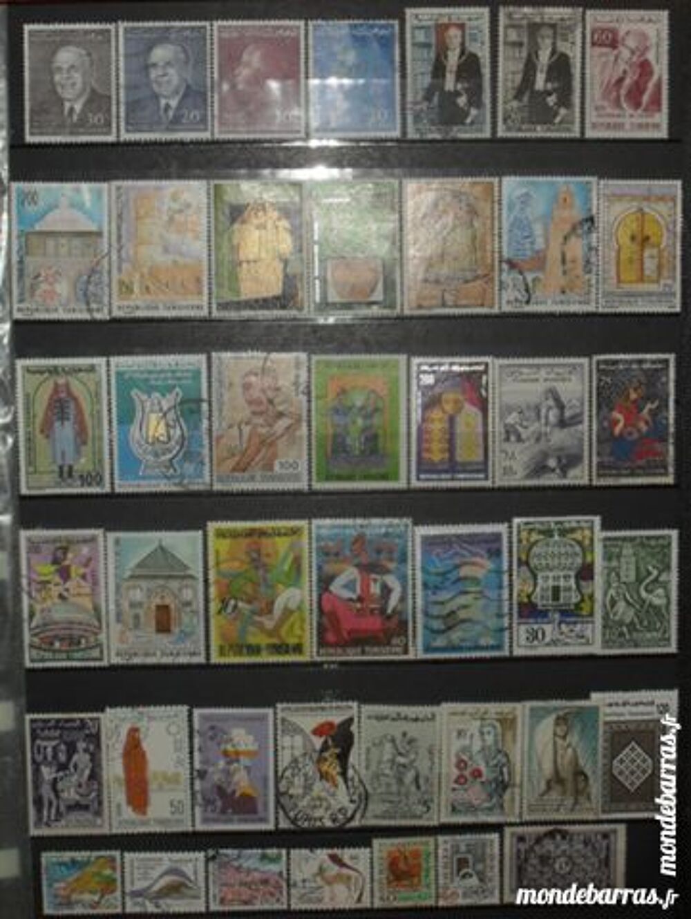 155 timbres oblit&eacute;r&eacute;s de TUNISIE 