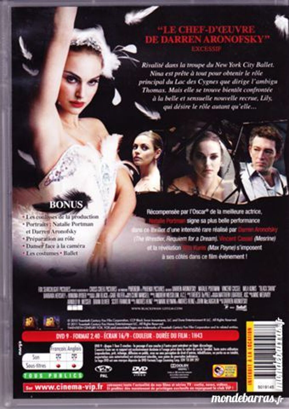 Black Swan (Oscar&reg; 2011 de la Meilleure Actrice) DVD et blu-ray