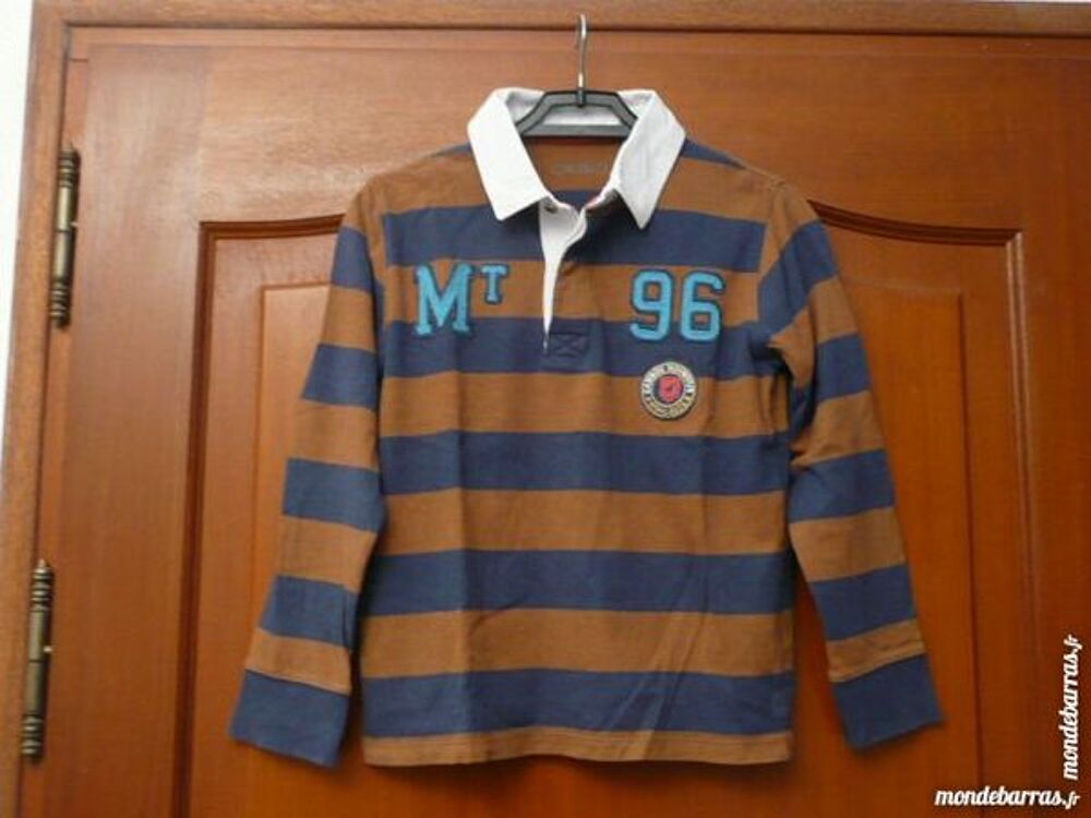 POLO MARRON/BLEU OKA&Iuml;DI 10 ANS Vêtements enfants