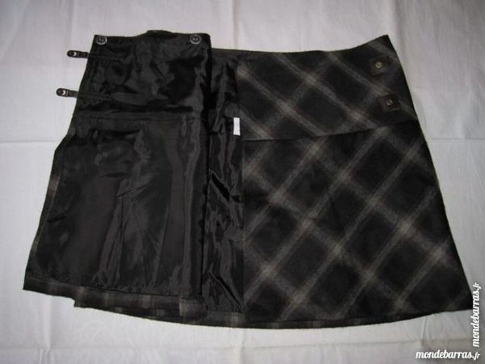 Jupe Cama&iuml;eu type kilt Taille 34 Noir femme Vêtements