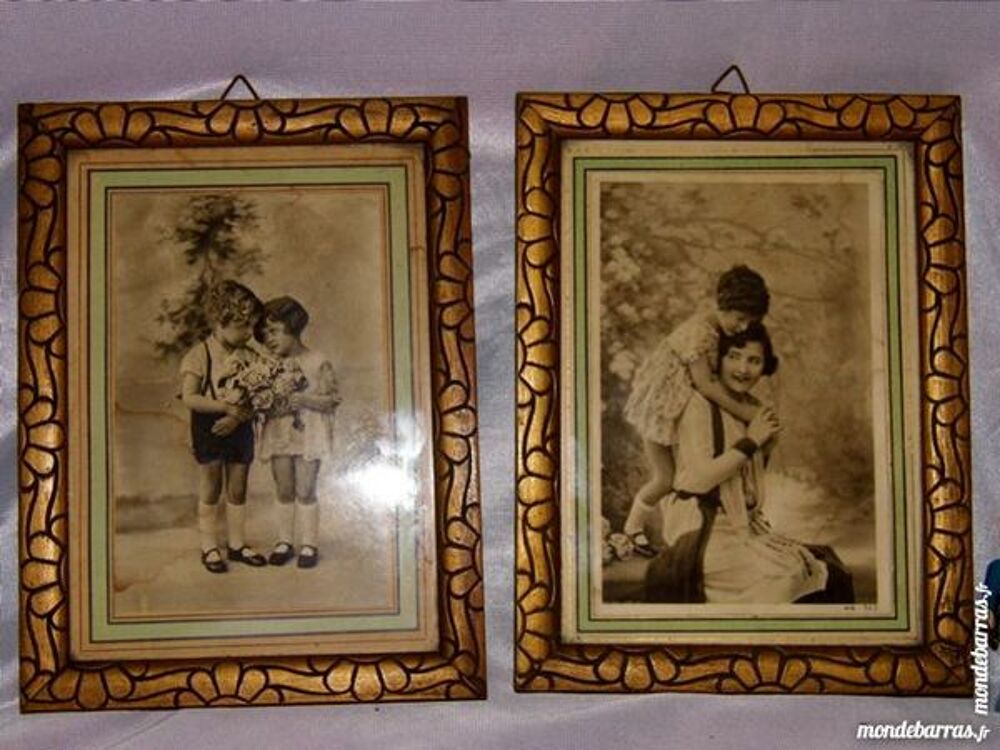 2 Cadres art deco photographie vitr&eacute;e vintage Décoration