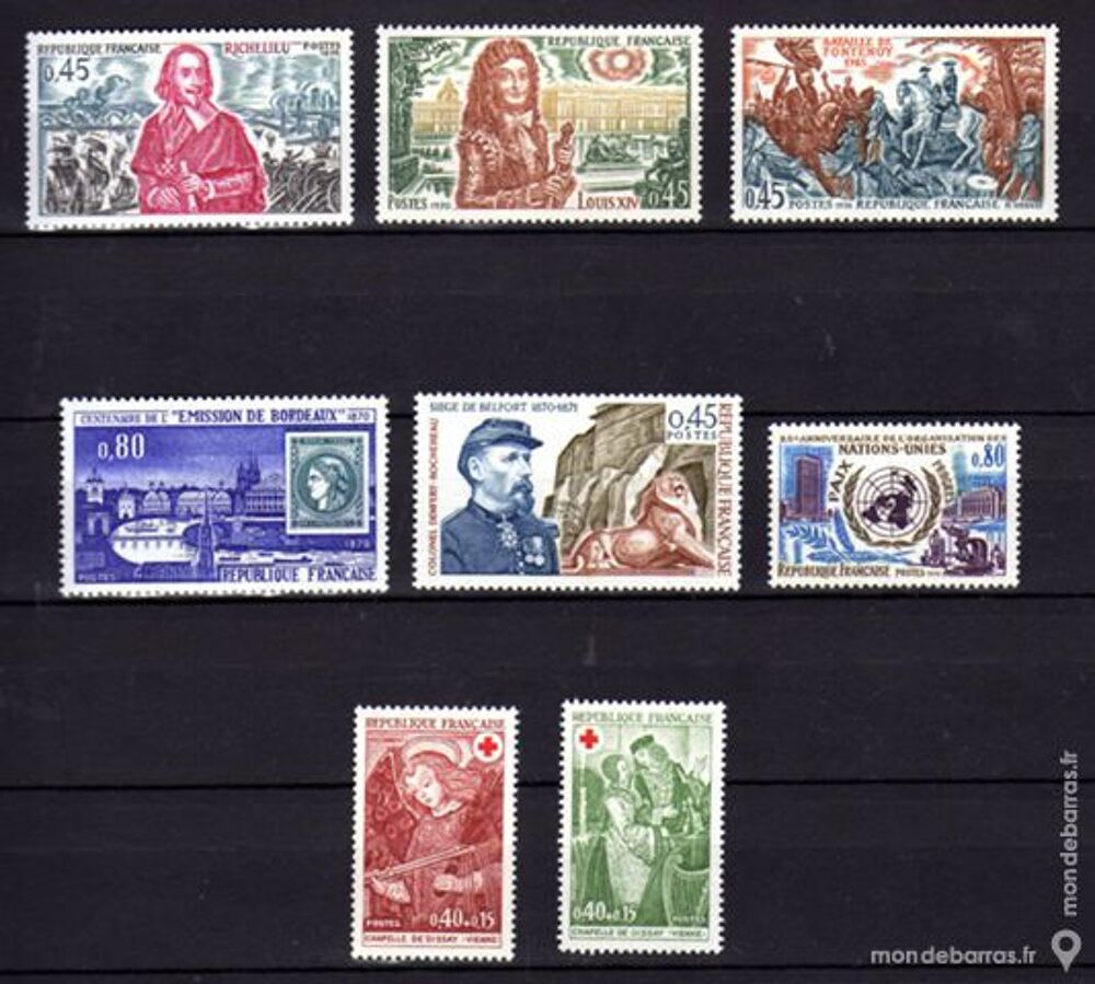 LOT N&deg; 26 - Timbres France NEUFS** an 1970 