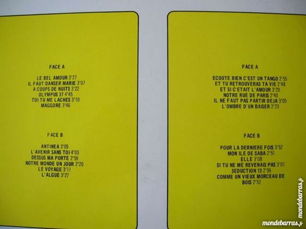 DOUBLE 33 TOURS ALAIN BARRIERE Le bel amour CD et vinyles