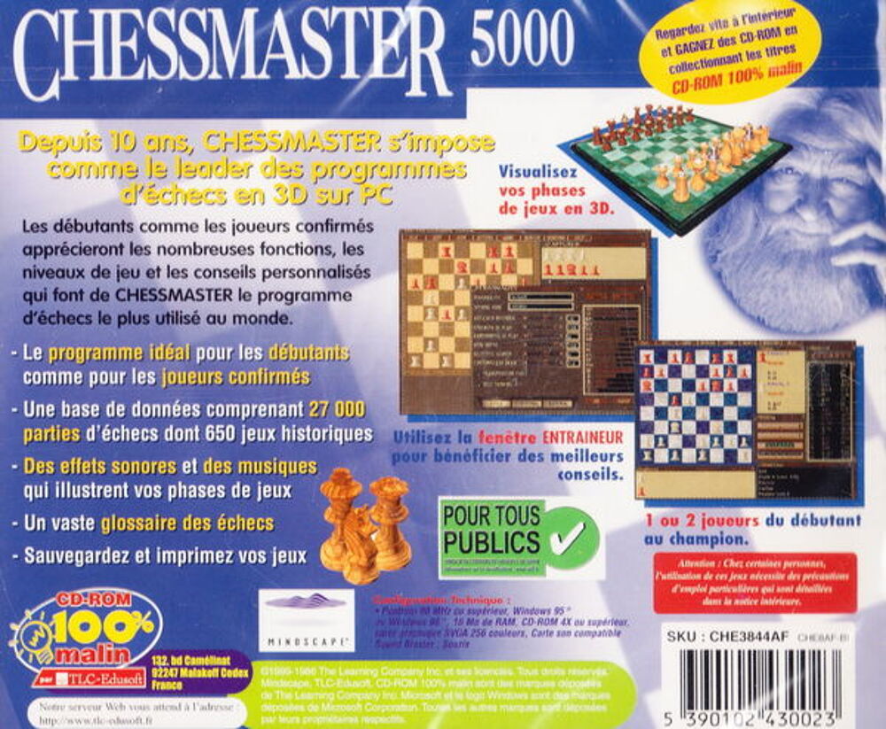 CD Jeu PC Jeu ChessMaster 5000 NEUF blister
Consoles et jeux vidos