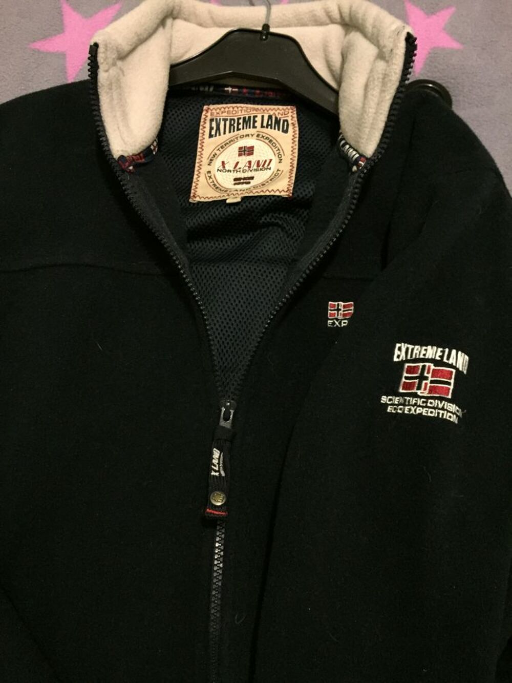 VESTE POLAIRE BLEUE "EXTREME LAND" TAILLE S Vêtements