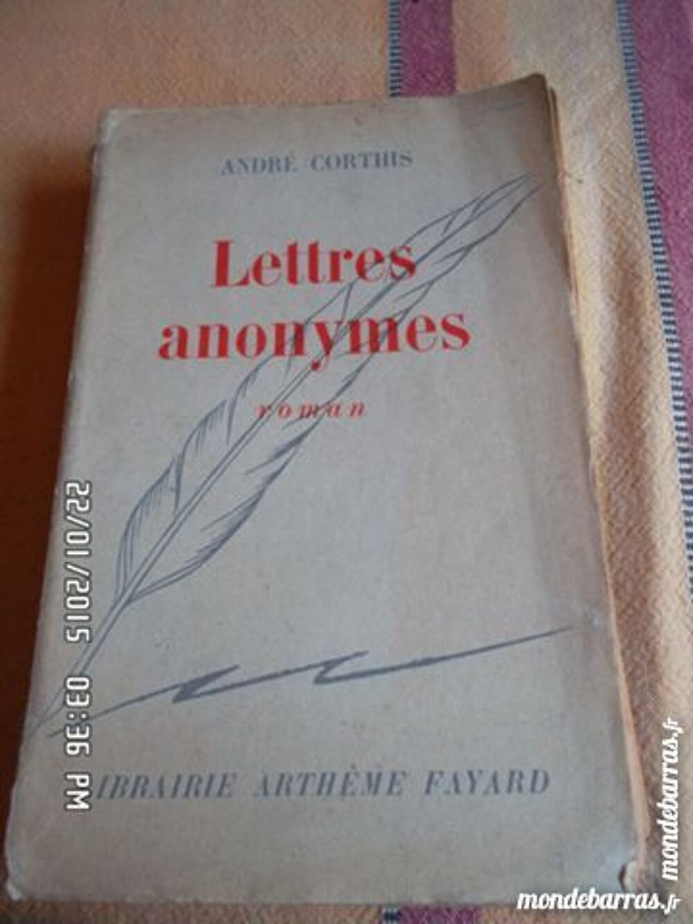LETTRES ANONYMES Livres et BD