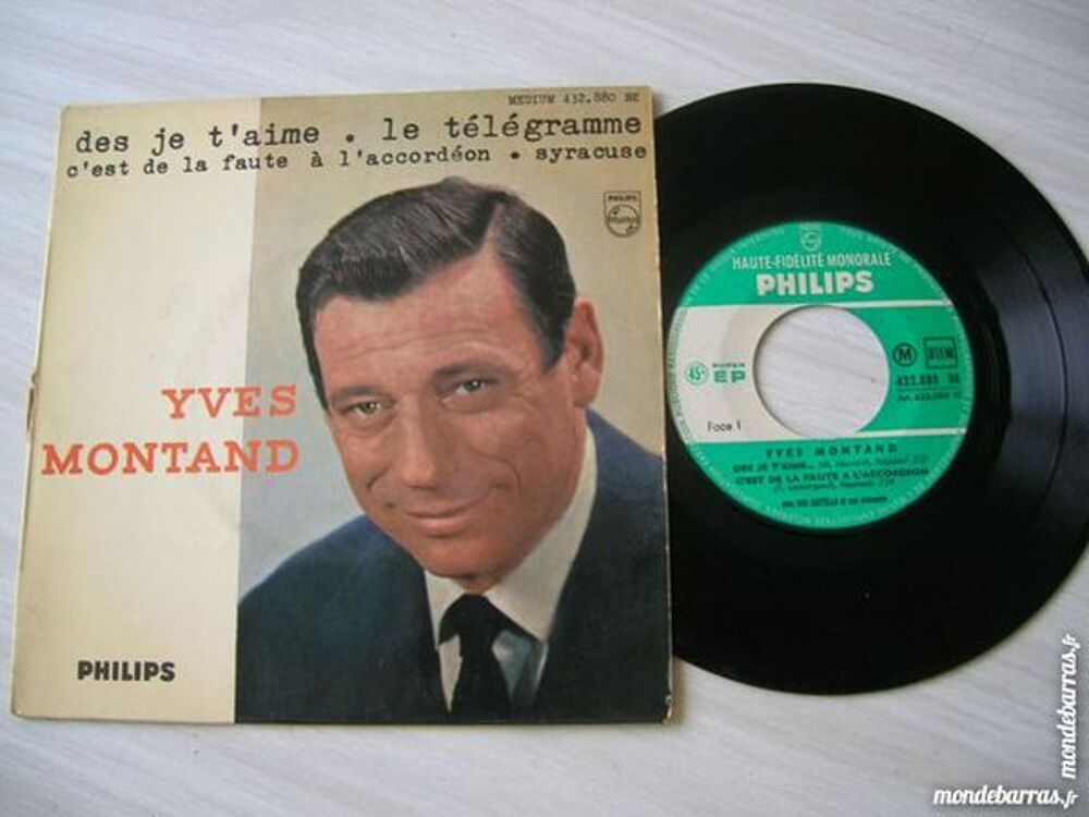 45 TOURS EP YVES MONTAND Des je t'aime CD et vinyles