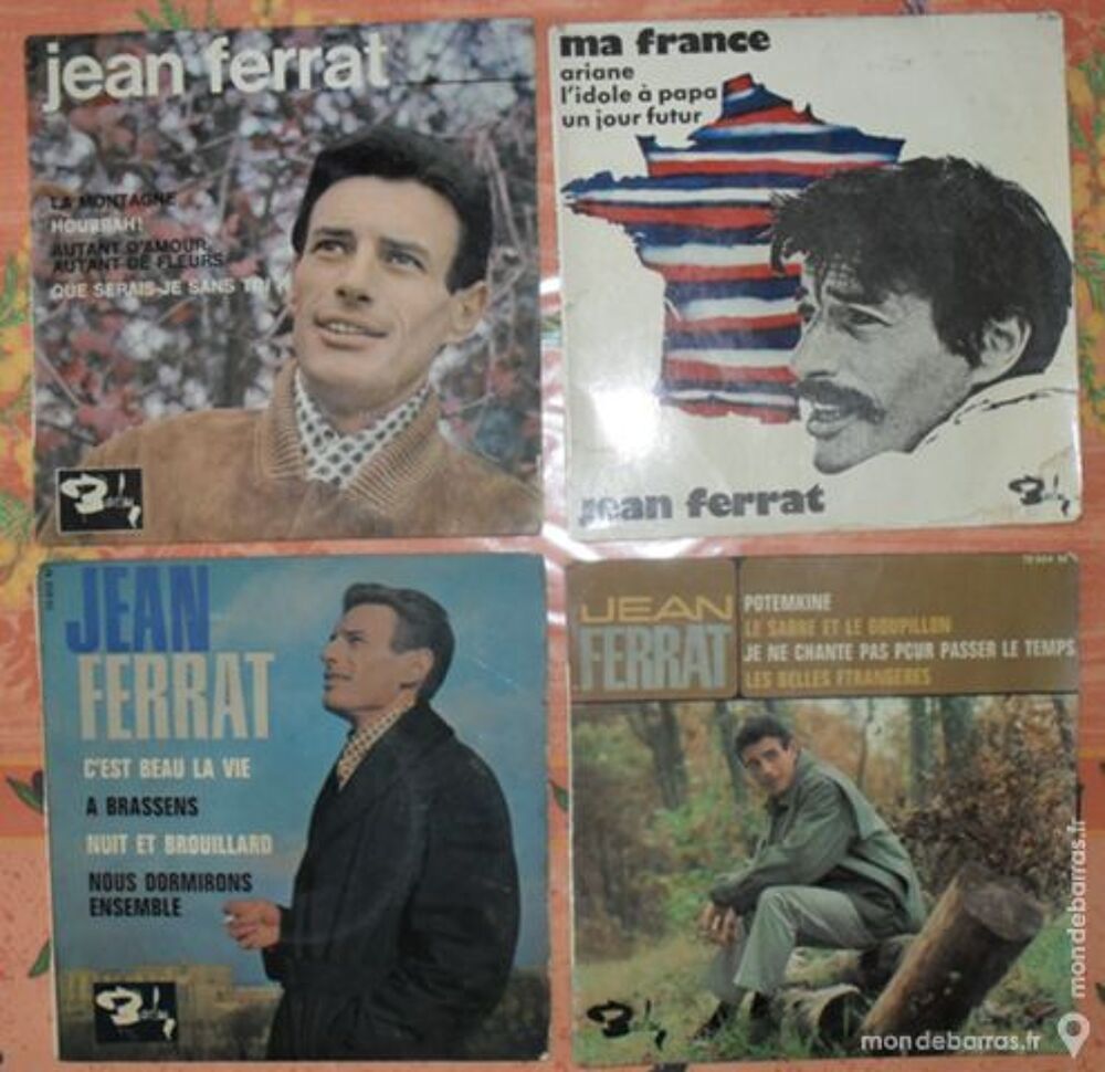 Lot de 4 Vinyls 45 tours Jean Ferrat CD et vinyles