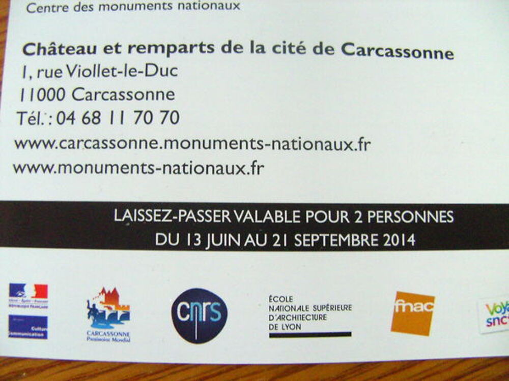 Invitation pour 2: Exposition Viollet-le-Duc &agrave; Carcassonne Billetterie