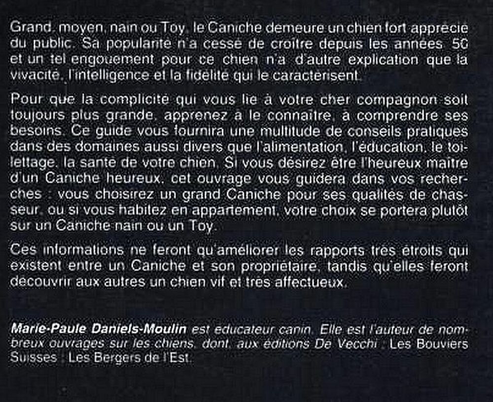 LE CANICHE - de vecchi / prixportcompris Livres et BD