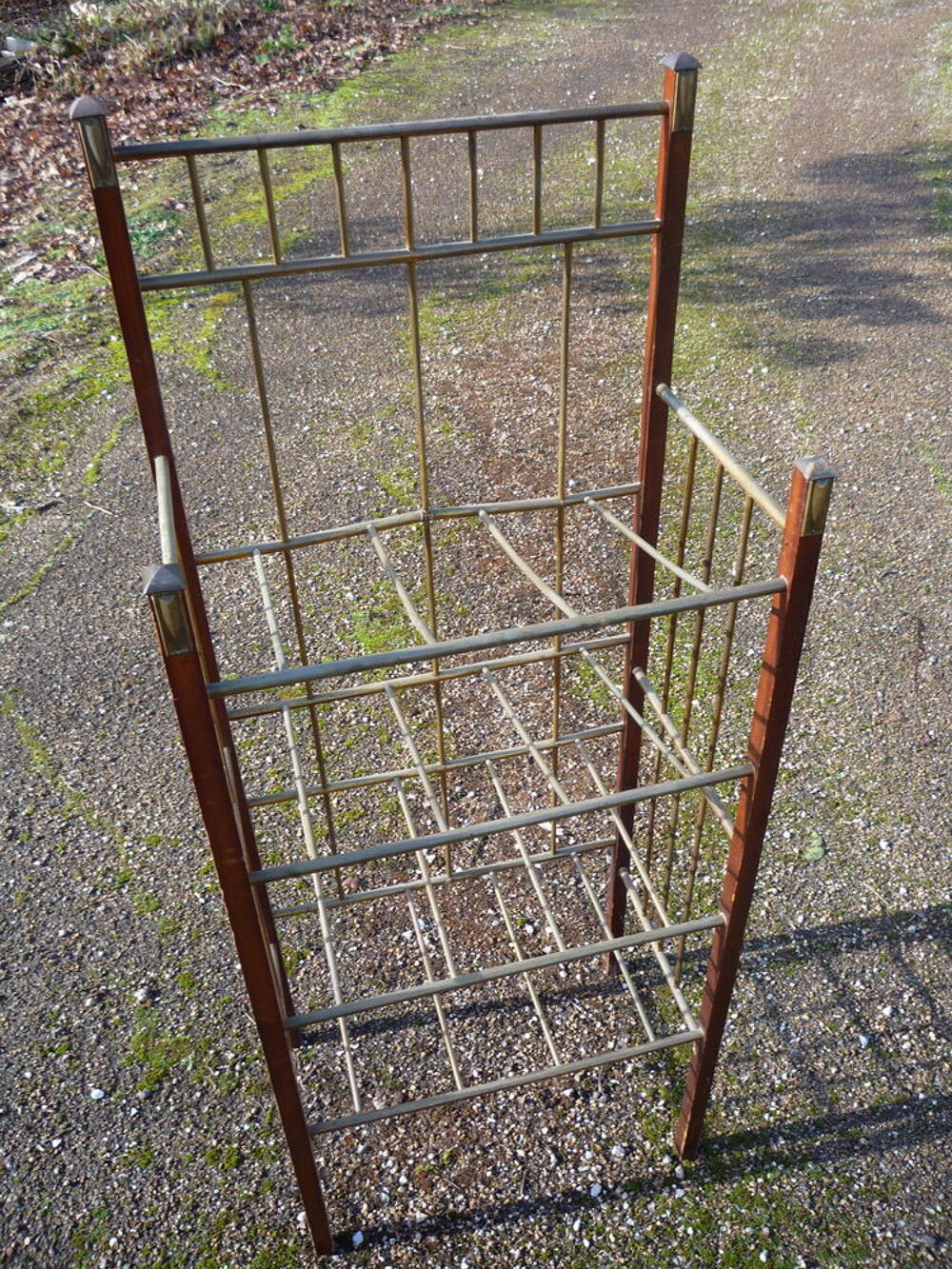 Etag&egrave;re &agrave; chaussure/meuble anglais/bois et bronze Meubles