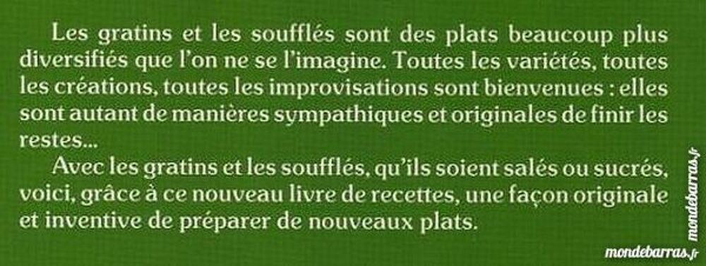 GRATINS - cuisine - SOUFFL&Eacute;S Livres et BD