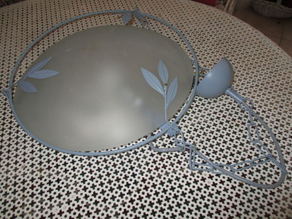 suspension opale et m&eacute;tal bleu Décoration