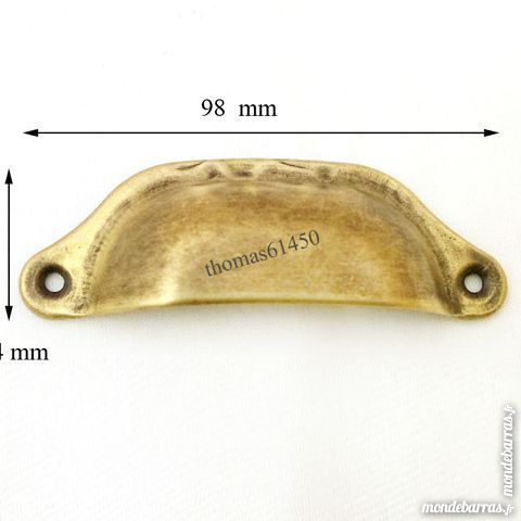 10 x POIGNEE COQUILLE FER POUR TIROIR MEUBLE 20 Banvou (61)