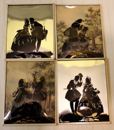 4 cadres verres bombs XVIII ET XIX siecle 80 Vanves (92)