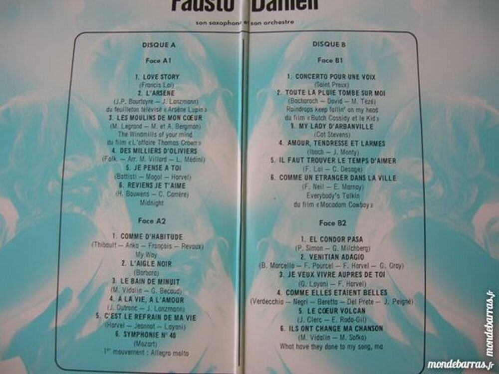 DOUBLE 33 TOURS FAUSTO DANIELI Ambiance slow CD et vinyles