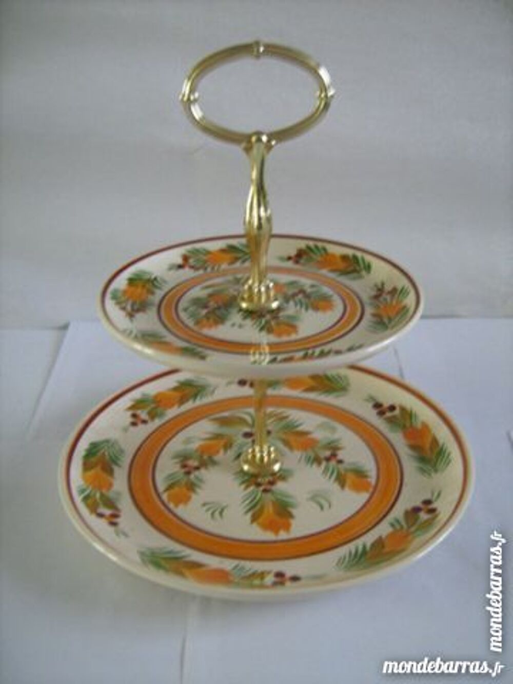SERVITEUR EN FAIENCE HB QUIMPER DECOR FLEURI 