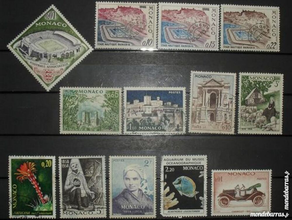 48 timbres oblit&eacute;r&eacute;s de MONACO 