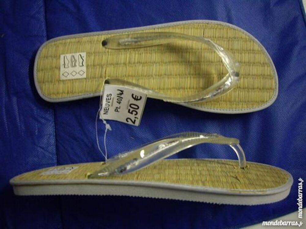 Tongs Gris et Rose pointure 40/41-neuves Chaussures
