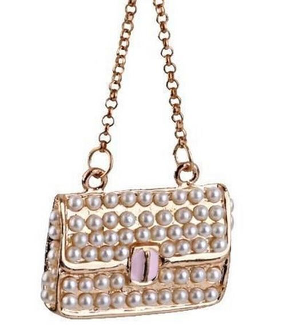 bijou de sac porte-cl&eacute;s strass mod&egrave;le sac &agrave; main "perles" Bijoux et montres